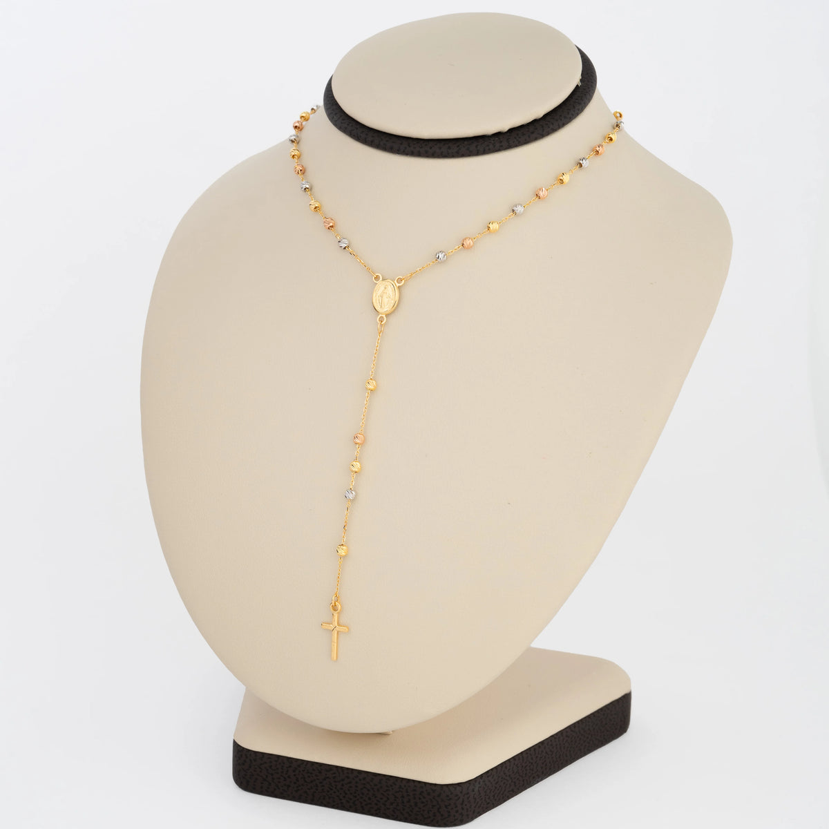 Rosario Tres Oros Diamantado 45cm