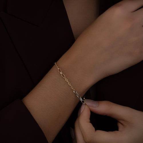 Pulsera Eslabones Tres Oros