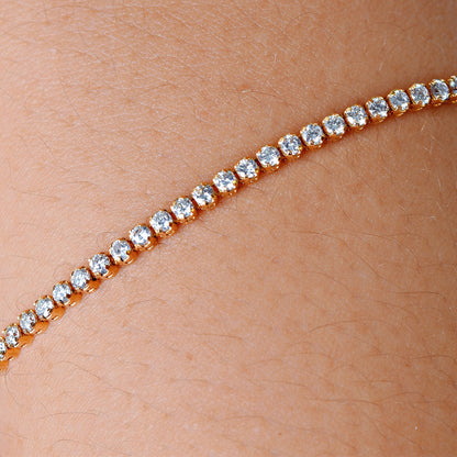 Pulsera Tejido Tennis Diamantes 19cm