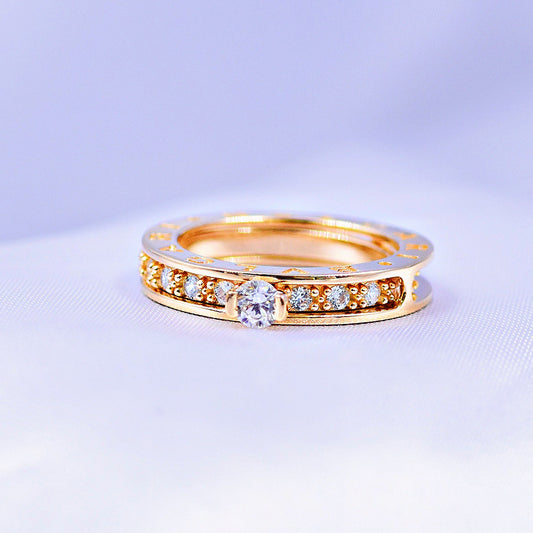 Juego Anillo Compromiso + Boda Talla 8