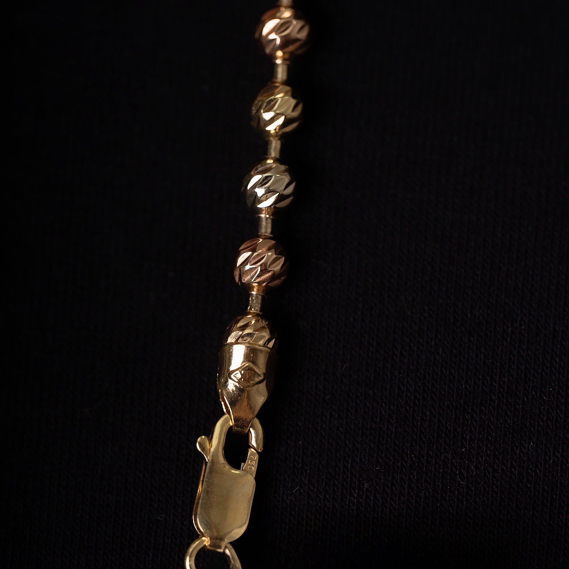 Cadena T.Militar Tres Oros Diamantado 60cm