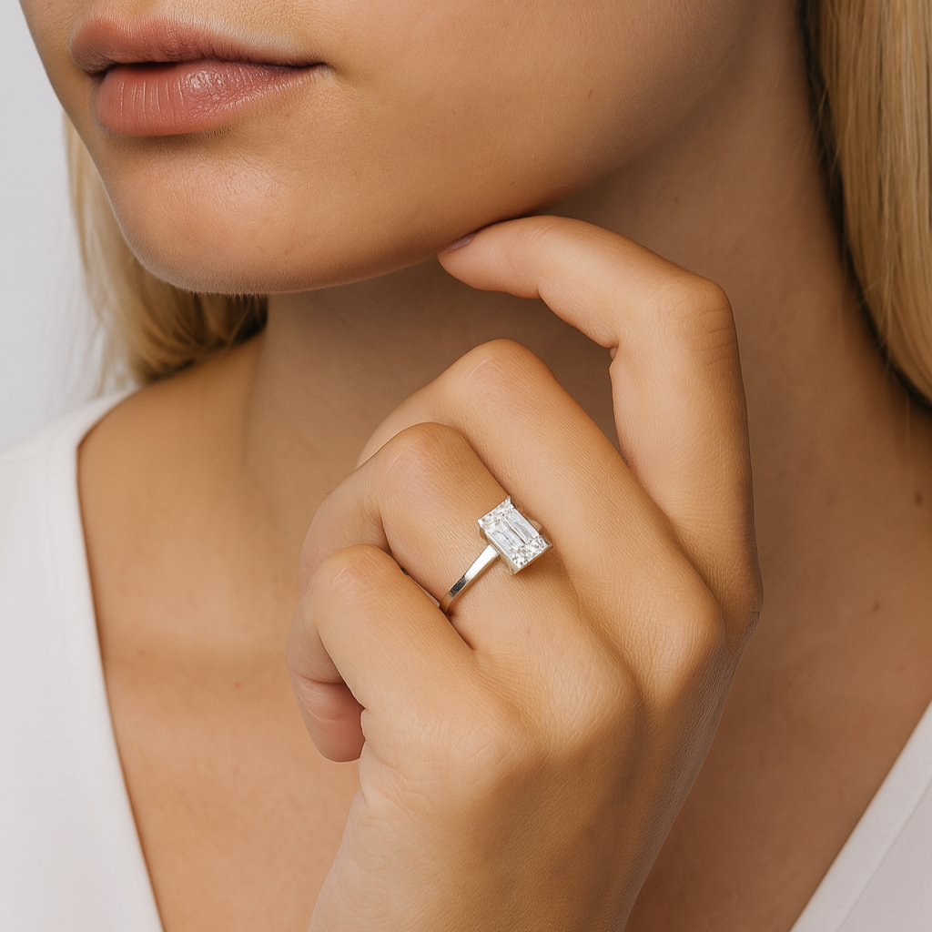 Anillo Diamante corte Esmeralda Lab 3.0ct