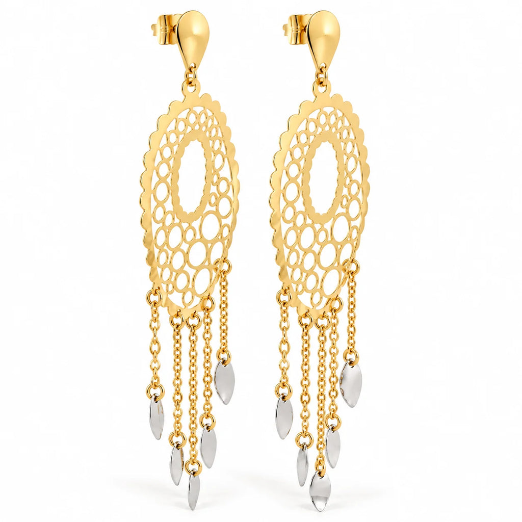 Aretes Colgantes Filigrana 8cm