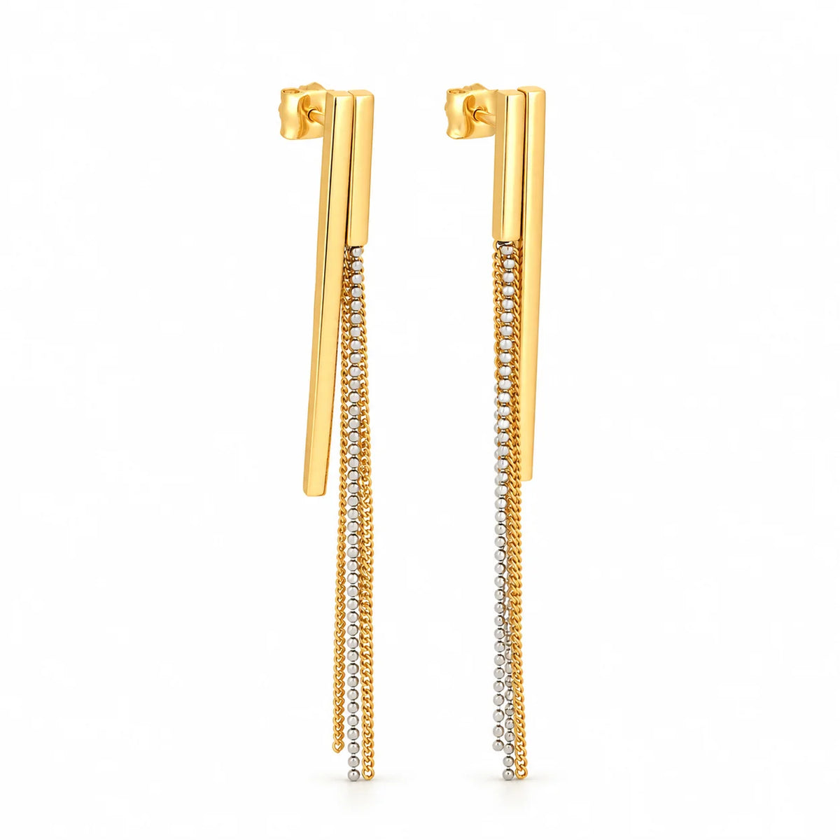 Aretes Colgantes Bicolor 11cm