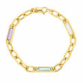 Pulsera Tejido Eslabón Circon 18cm