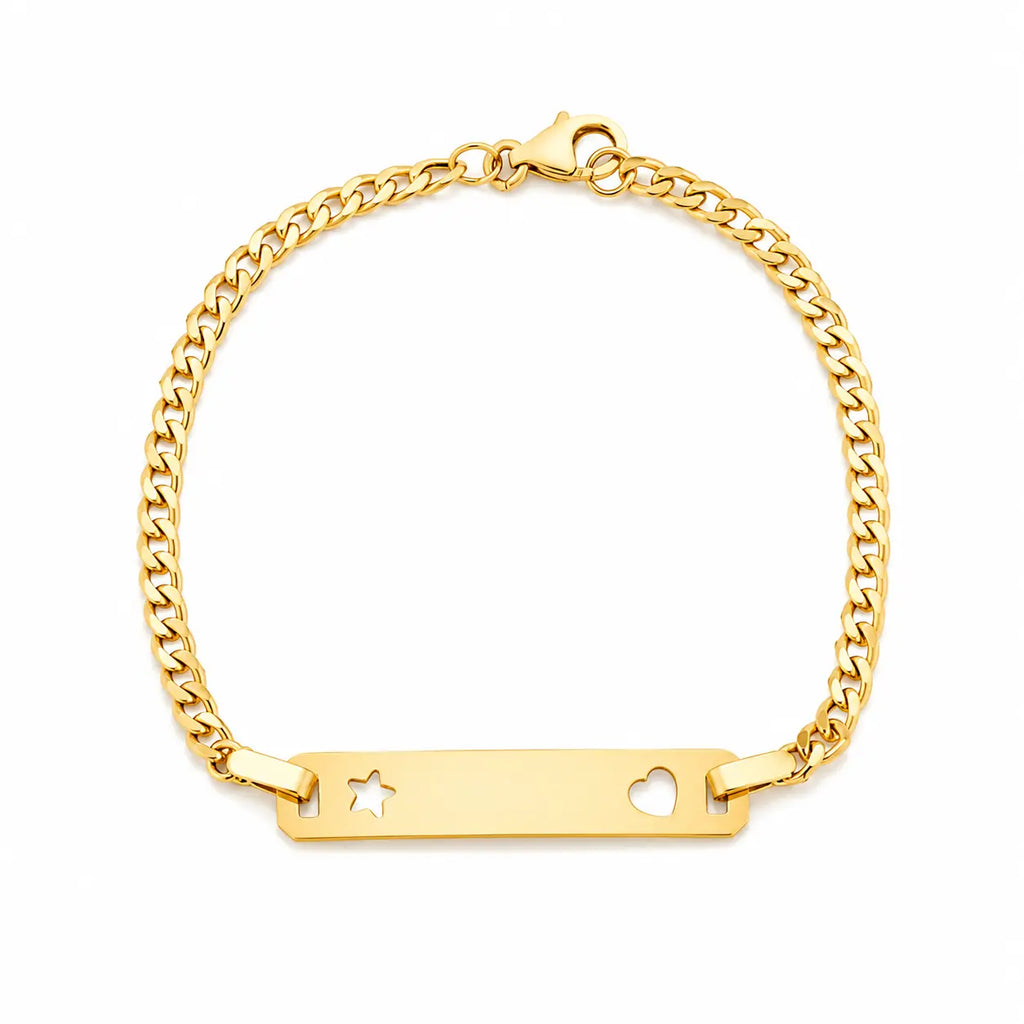 Pulsera Placa Corazon & Estrella