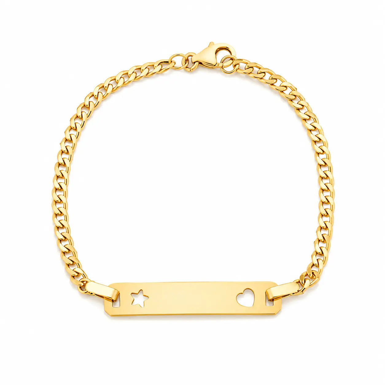 Pulsera Placa Corazon & Estrella