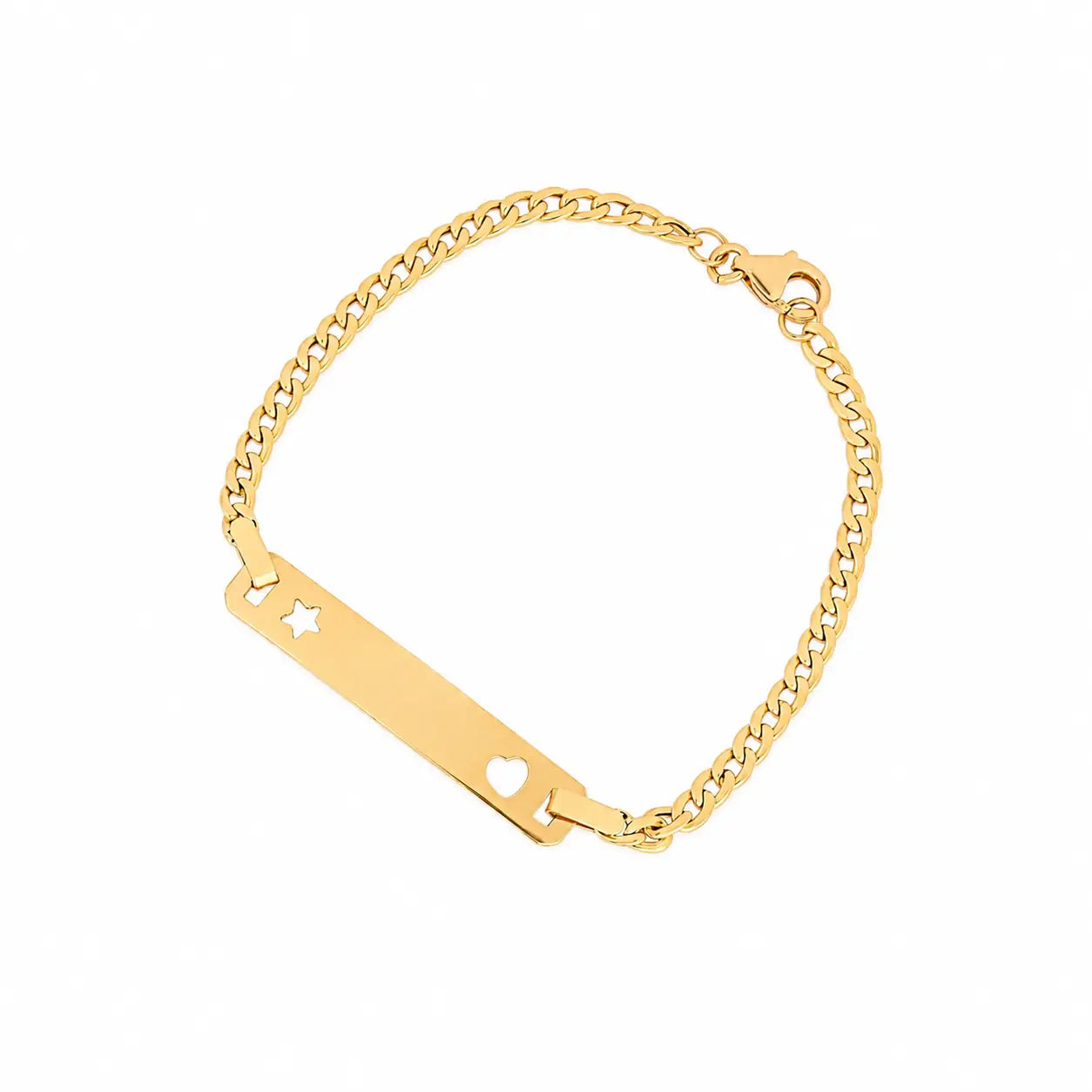 Pulsera Placa Corazon & Estrella