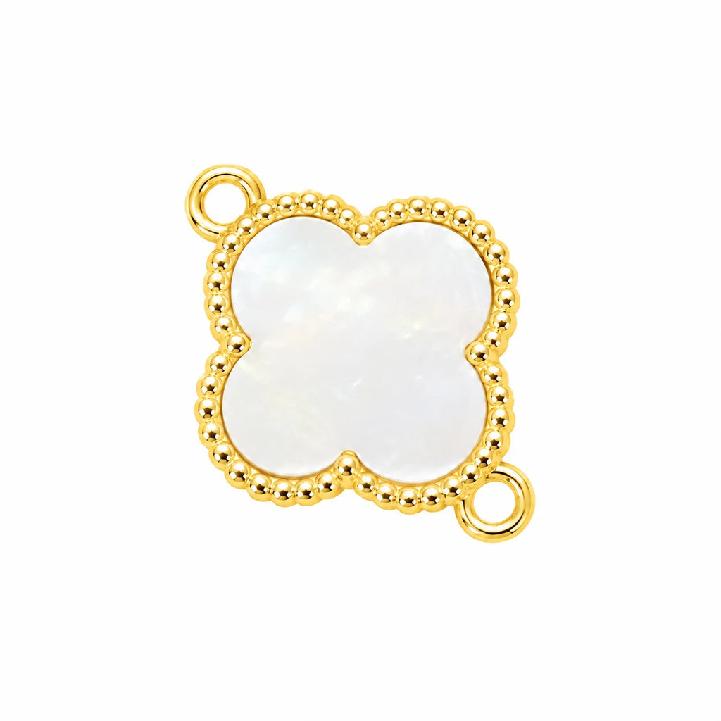 Dije Trébol Blanco 1.4cm