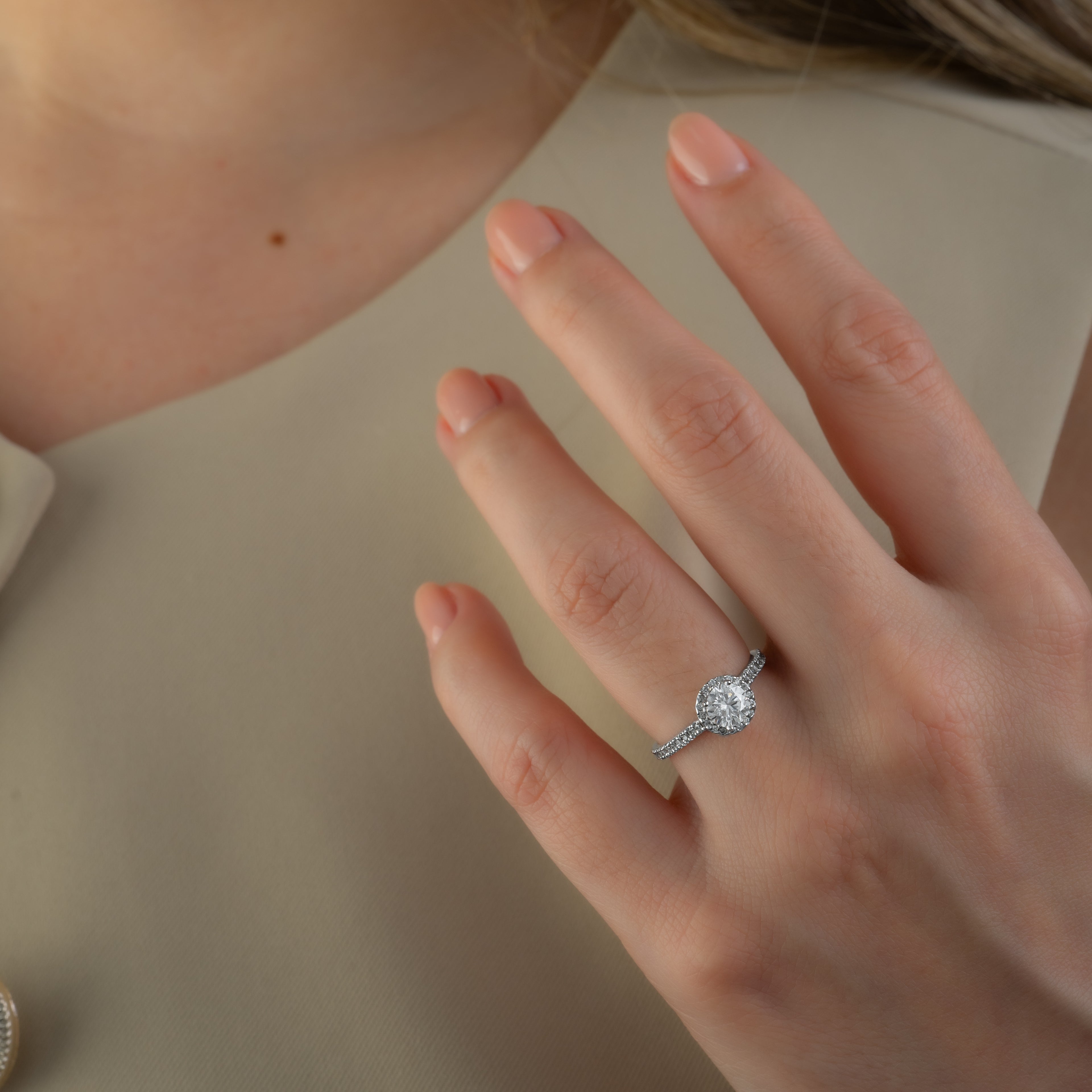 Anillo Diamante Redondo Lab