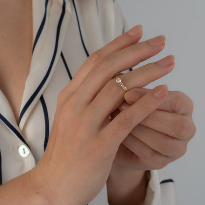 Anillo Compromiso Solitario Talla 5