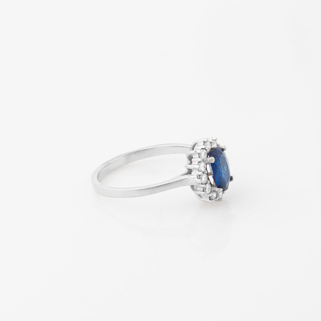Anillo Zafiro & Diamantes Talla 7