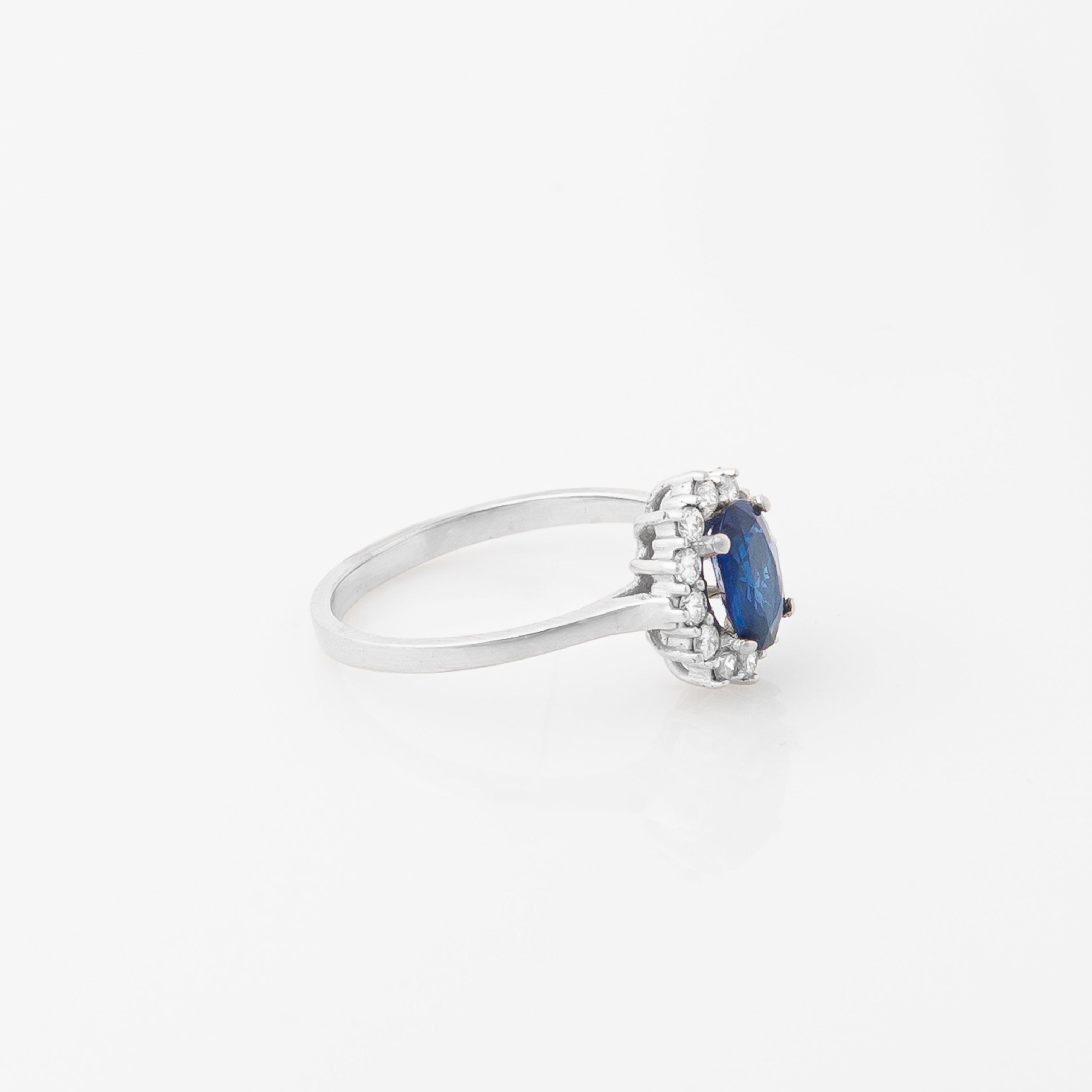Anillo Zafiro & Diamantes Talla 7