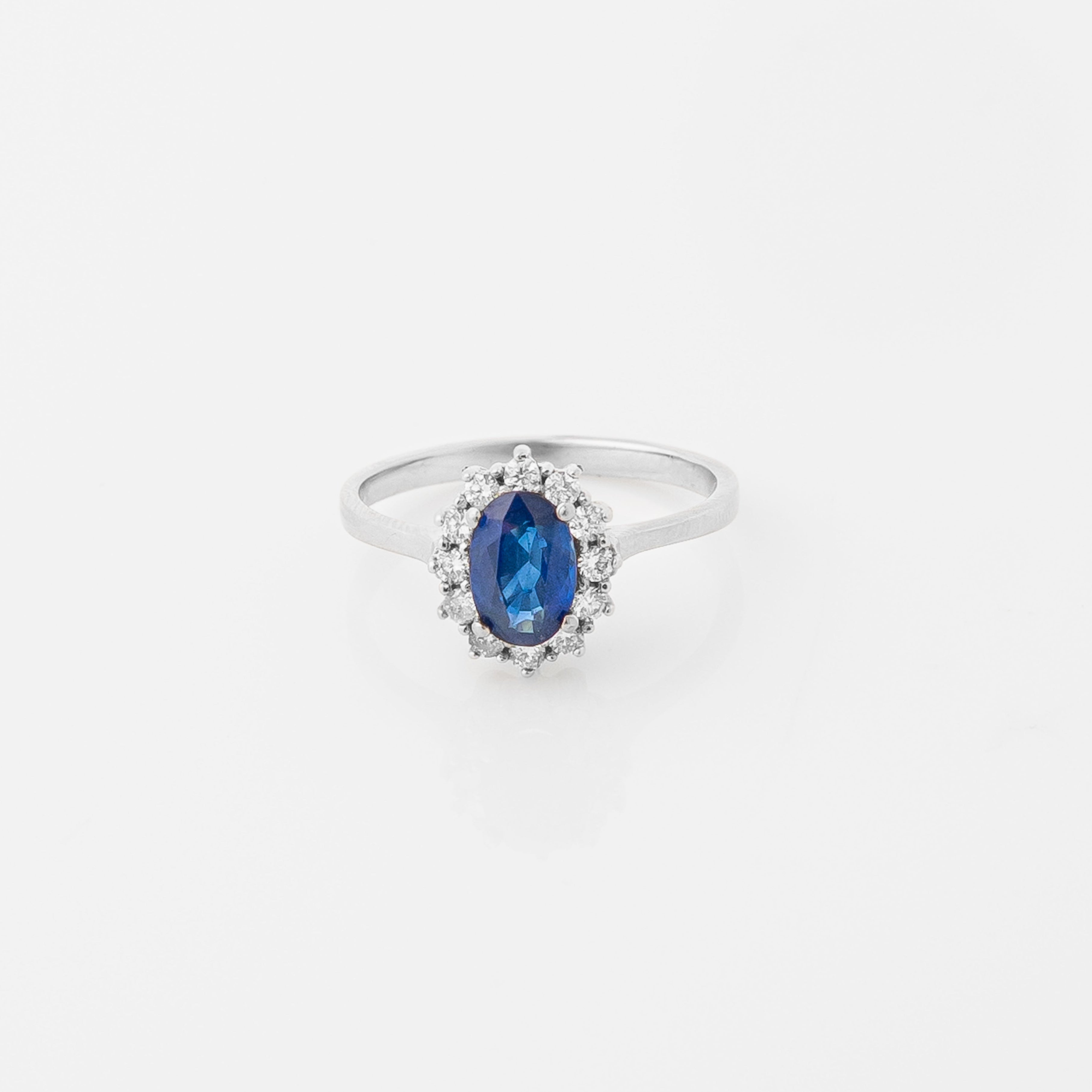 Anillo Zafiro & Diamantes Talla 7