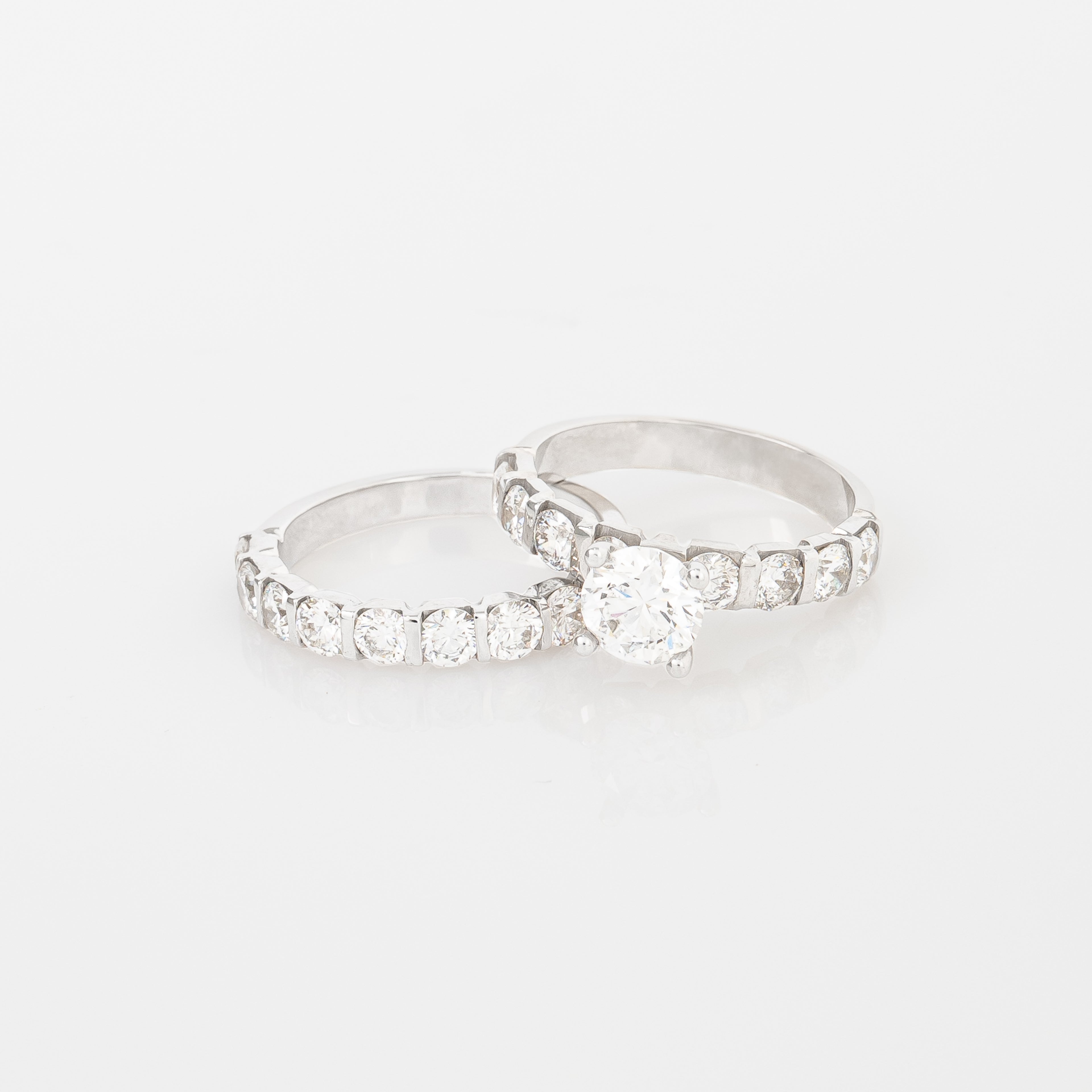 Set Anillos Diamantes Lab. Redondo & Churumbela
