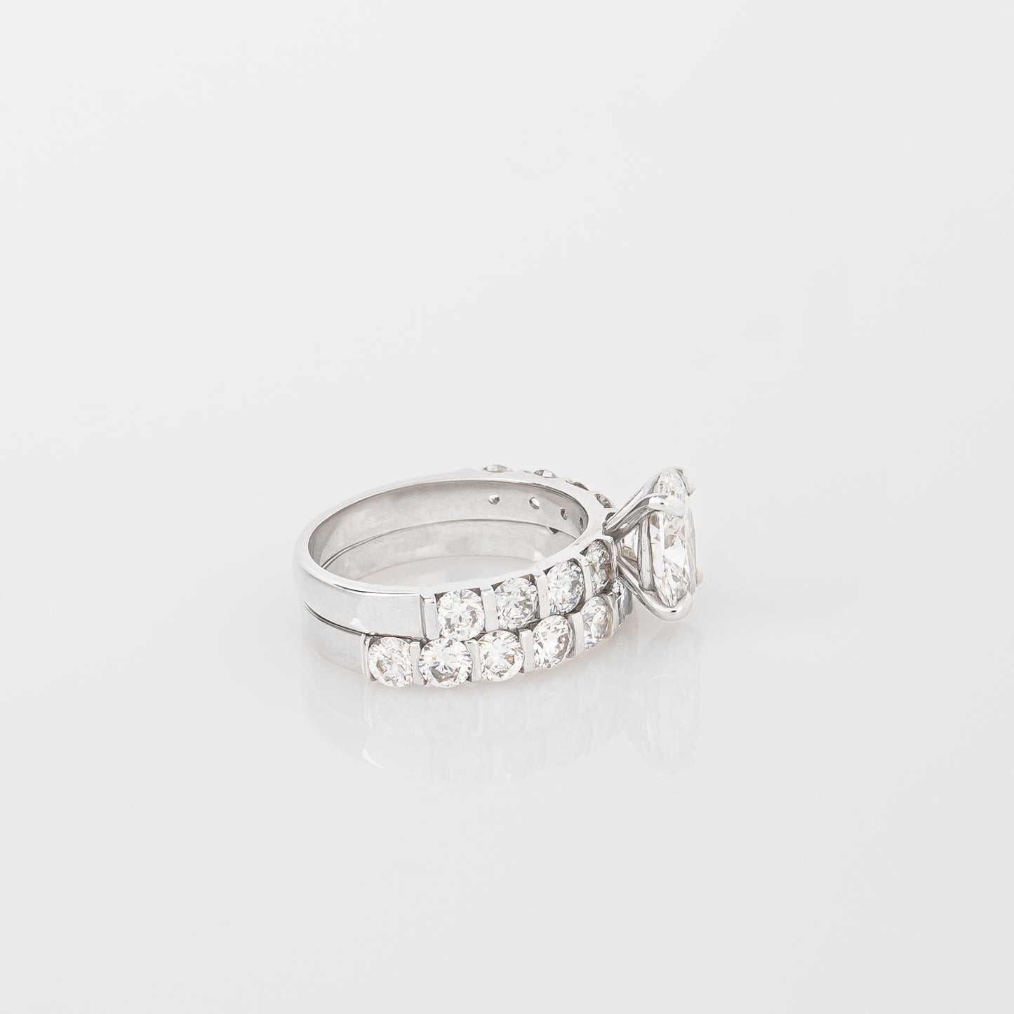 Set Anillos Diamantes Lab. Oval & Churumbela