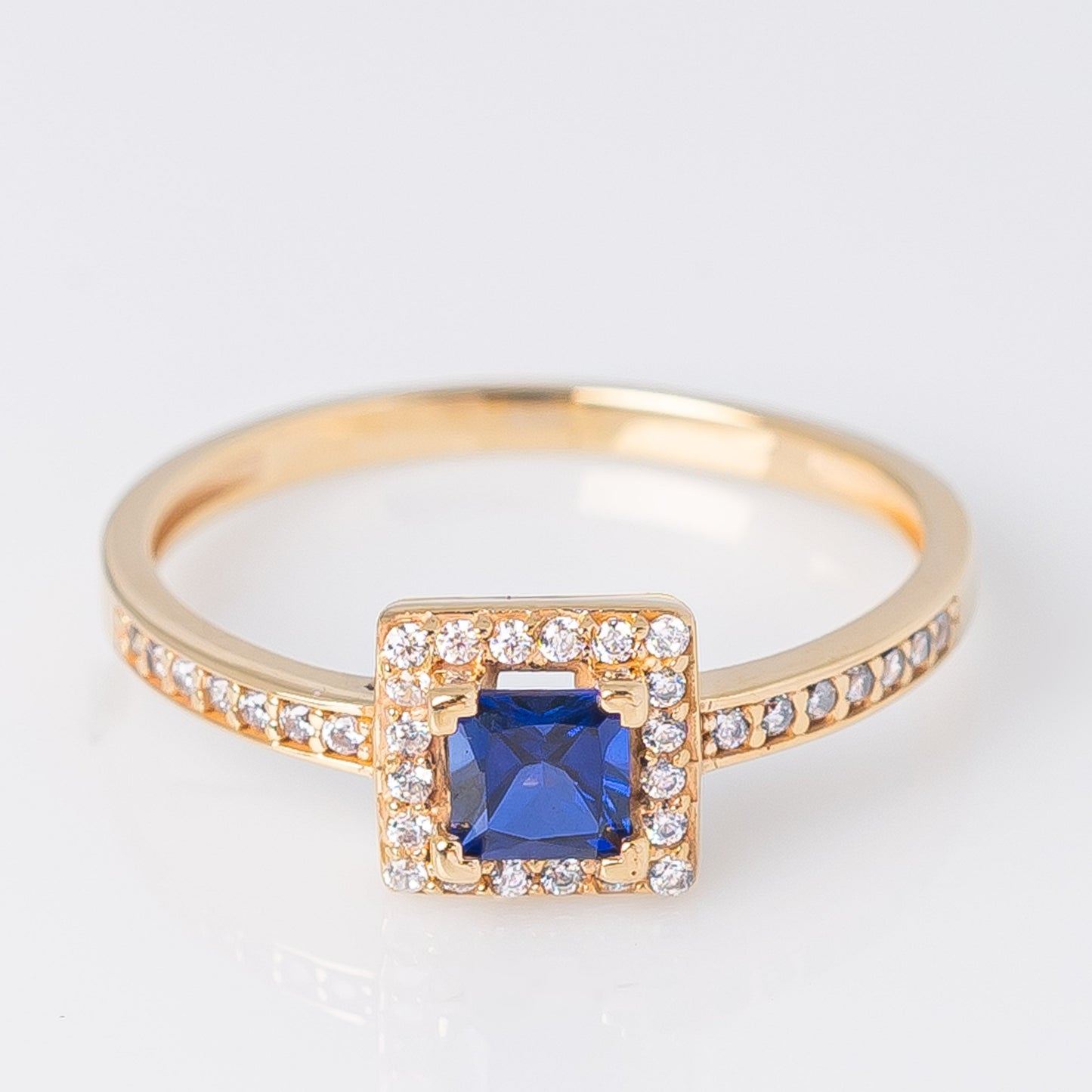 Anillo Cuadrado Azul Talla 7 3/4