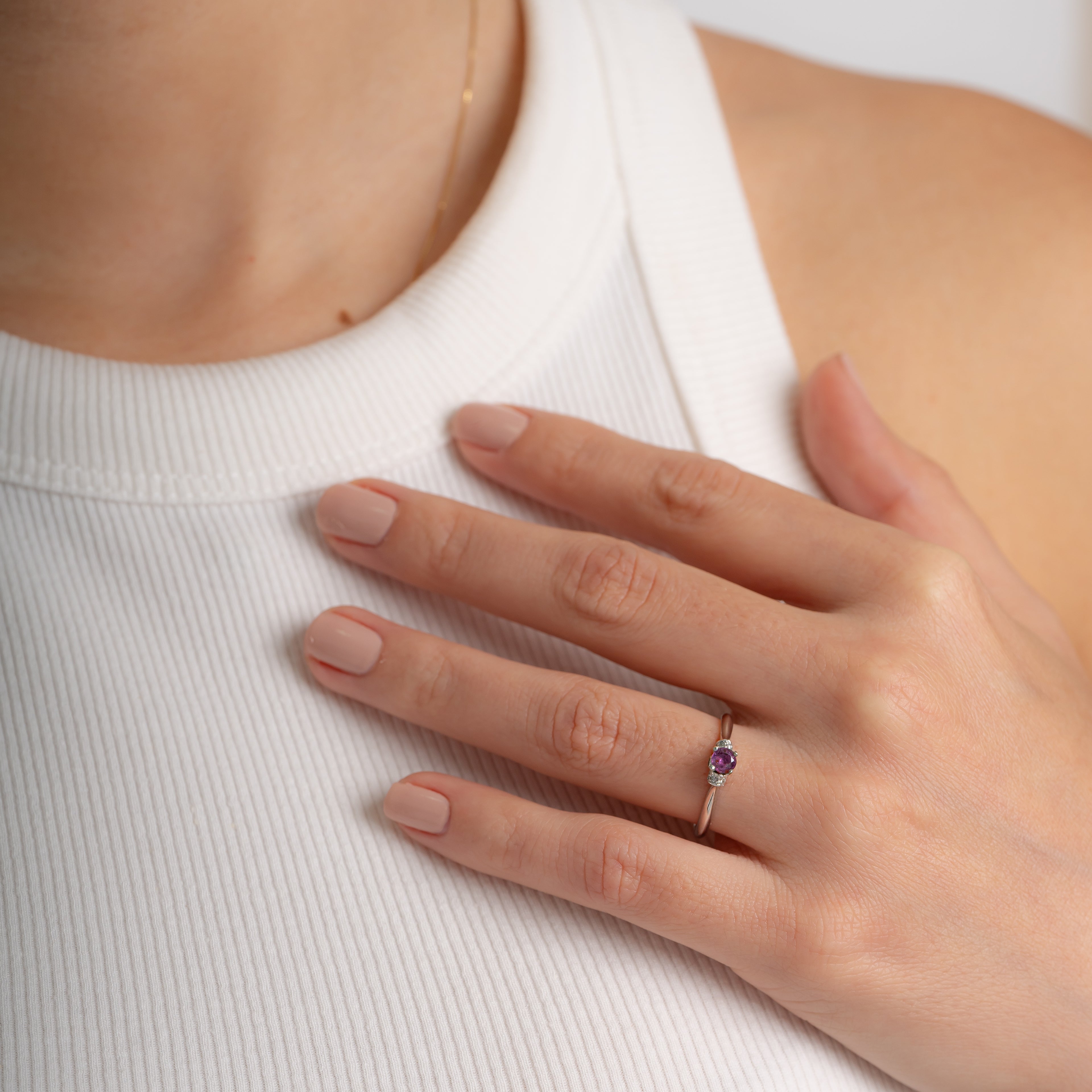 Anillo Rubi & Diamantes Talla 7 1/2