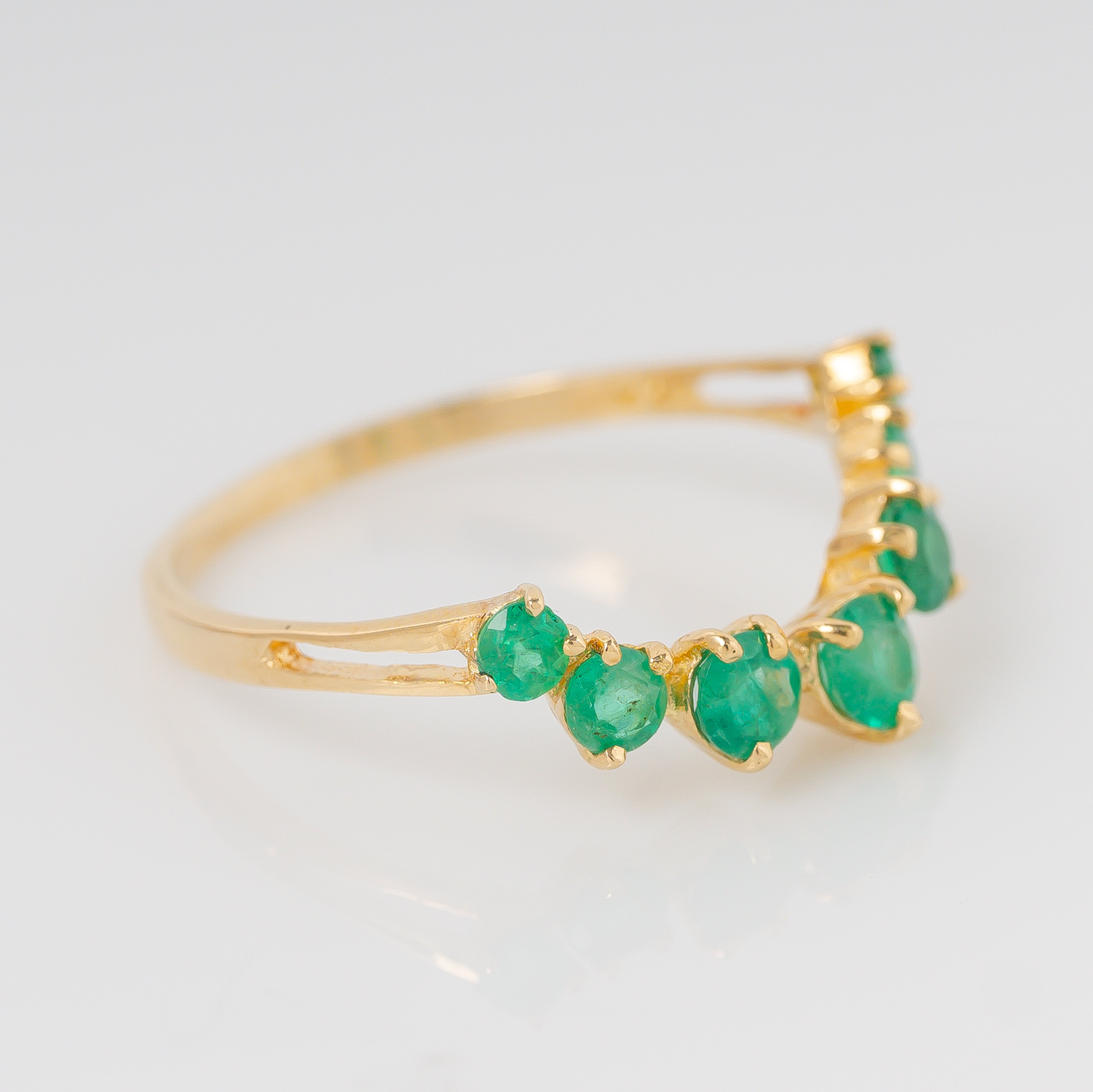 Anillo Tiara De Esmeraldas Talla 9