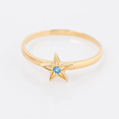 Anillo Estrella Azul Talla 6 1/2