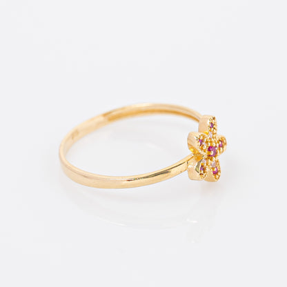 Anillo Flor Fucsia Talla 6 1/2