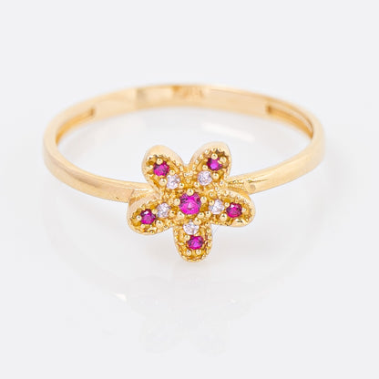 Anillo Flor Fucsia Talla 6 1/2