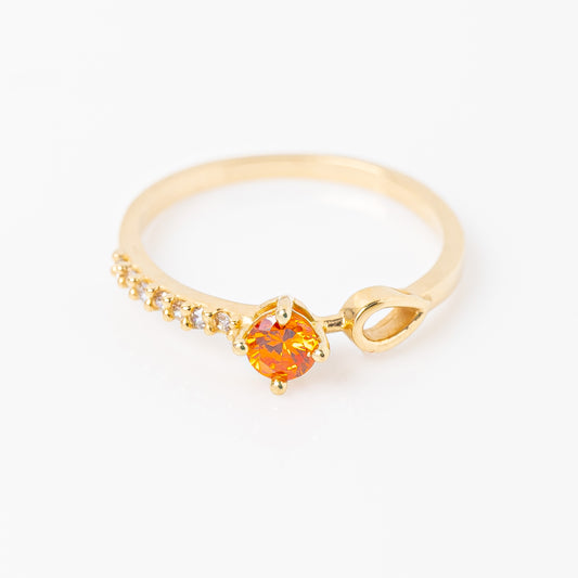 Anillo Midi Naranja Talla 6 1/2