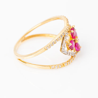 Anillo Flor Fucsia Talla 7