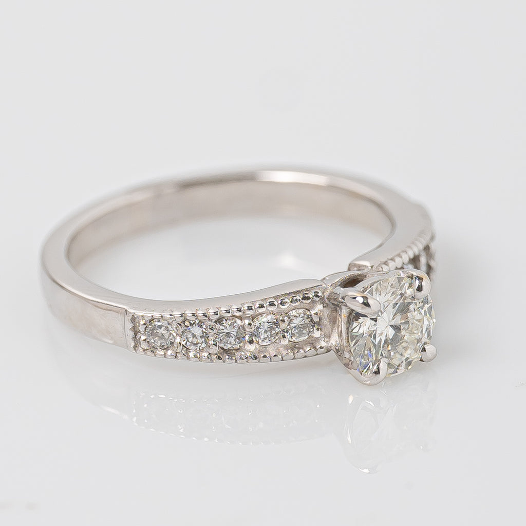 Anillo Compromiso Diamantes  Nat Talla 5