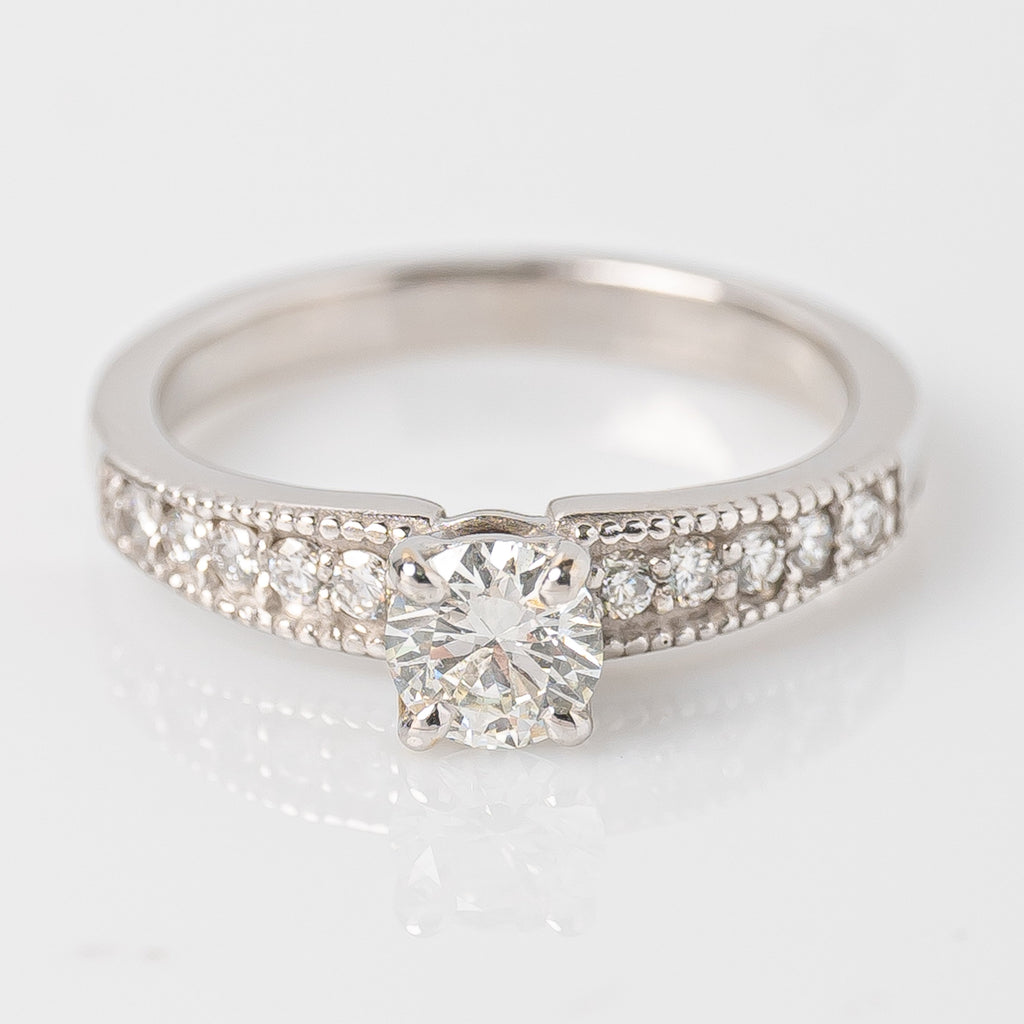 Anillo Compromiso Diamantes  Nat Talla 5