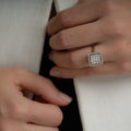 Anillo Cuadrado Diamante Nat Talla 6 1/2