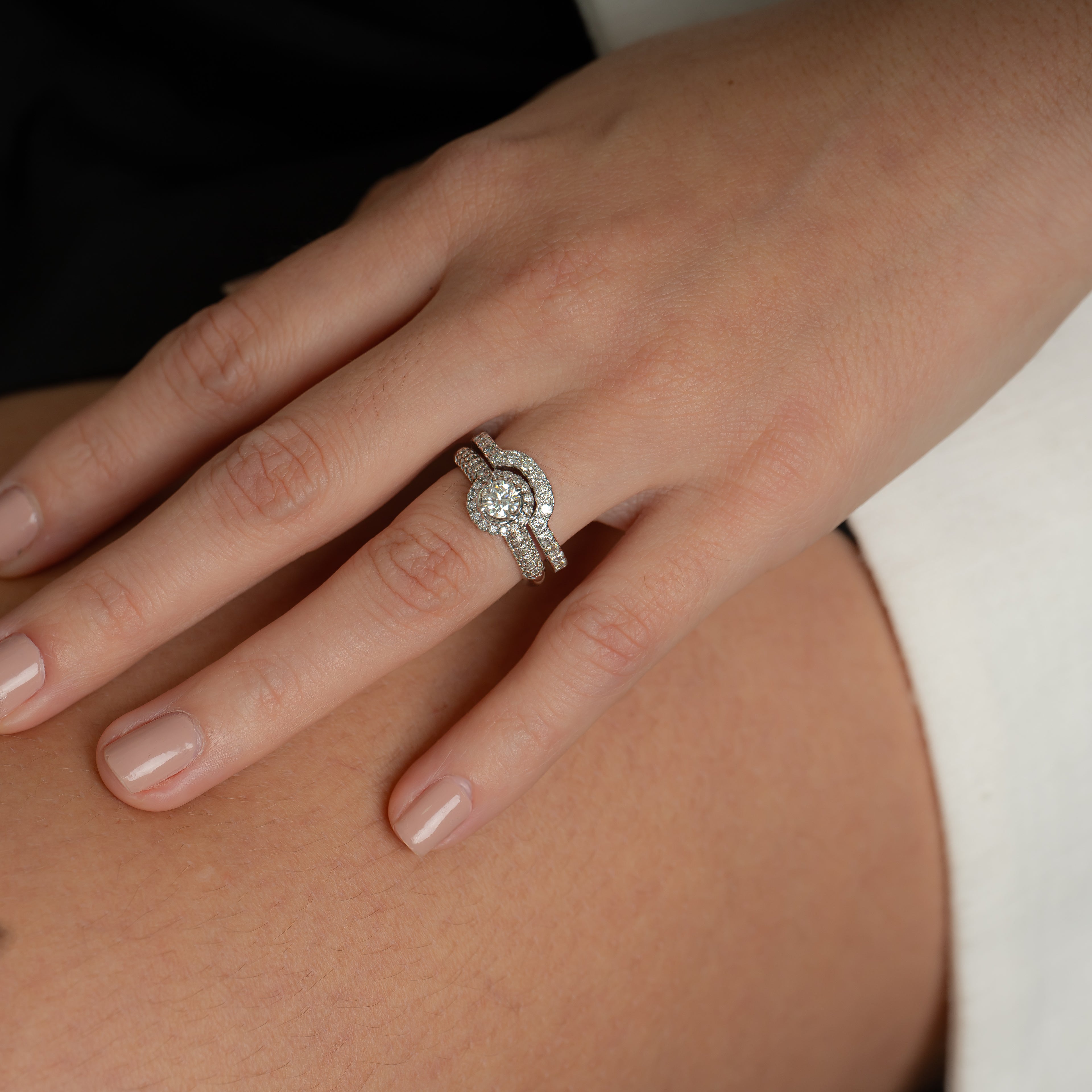 Juego Anillos Diamante Nat Talla 7