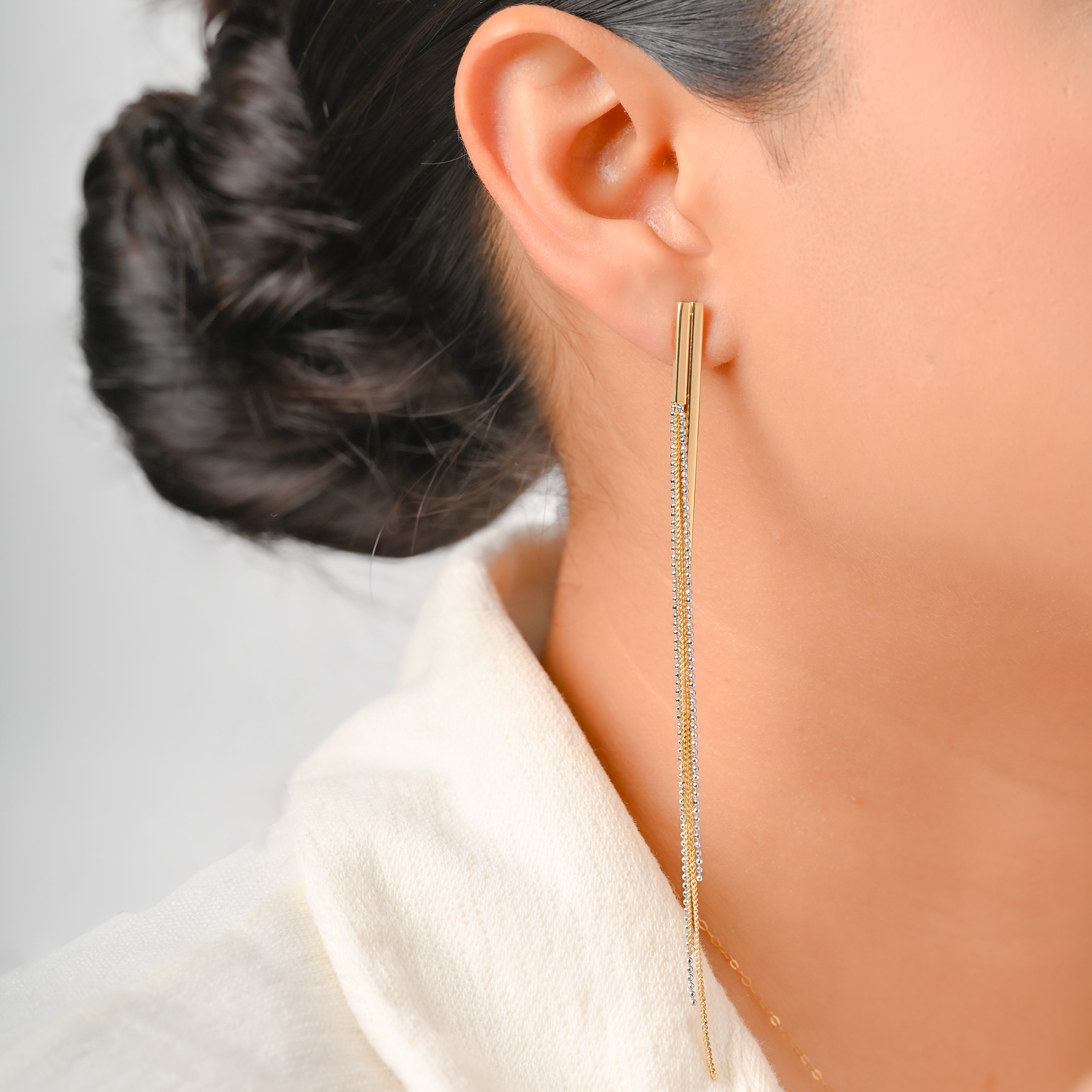 Aretes Colgantes Bicolor 11cm