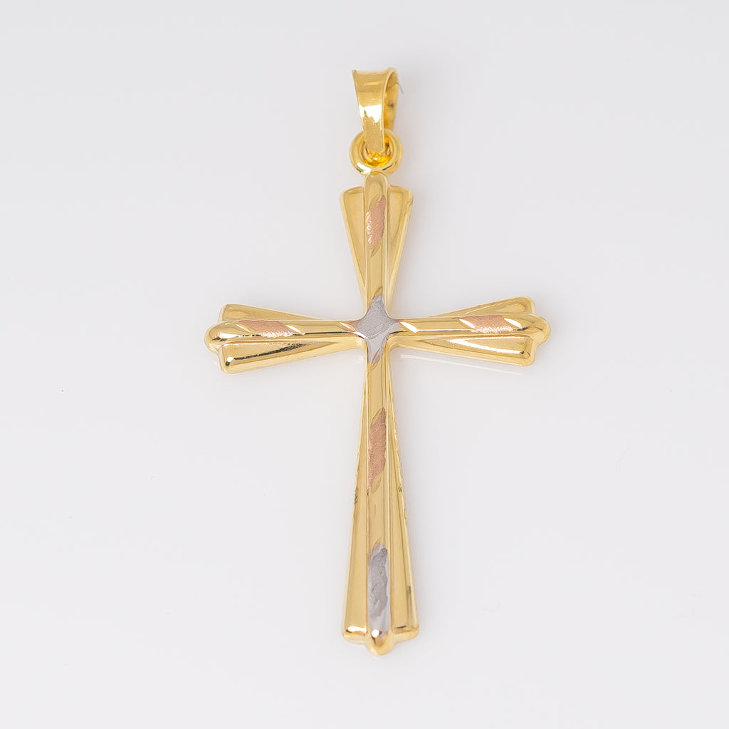Dije Cruz Tres Oros 3.4cm