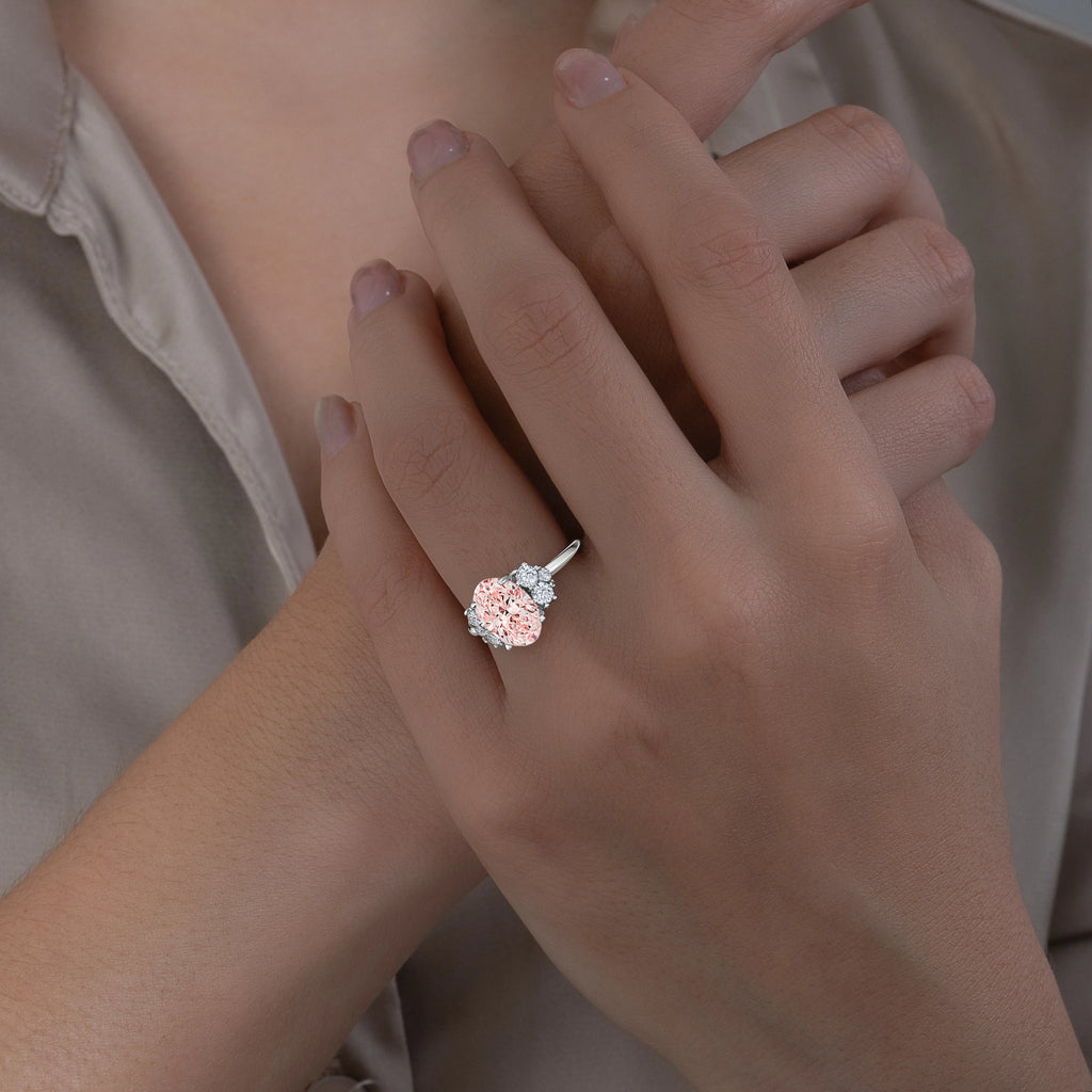 Anillo Compromiso Oval Pink