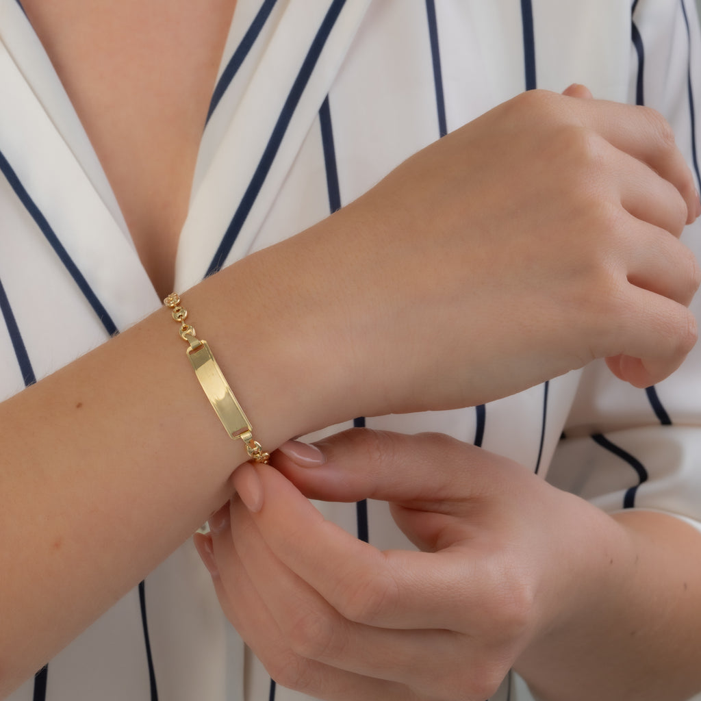 Pulsera Placa Eslabon 19cm