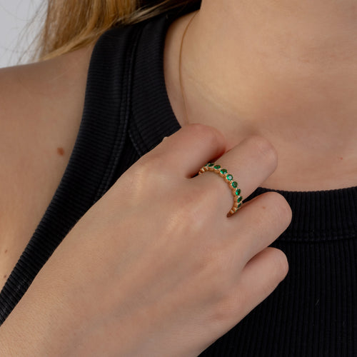Anillo Churumbela Verde Talla 7 1/4