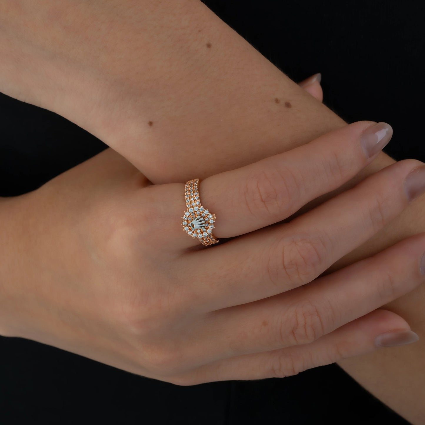 Anillo Corona Rosa Talla 6