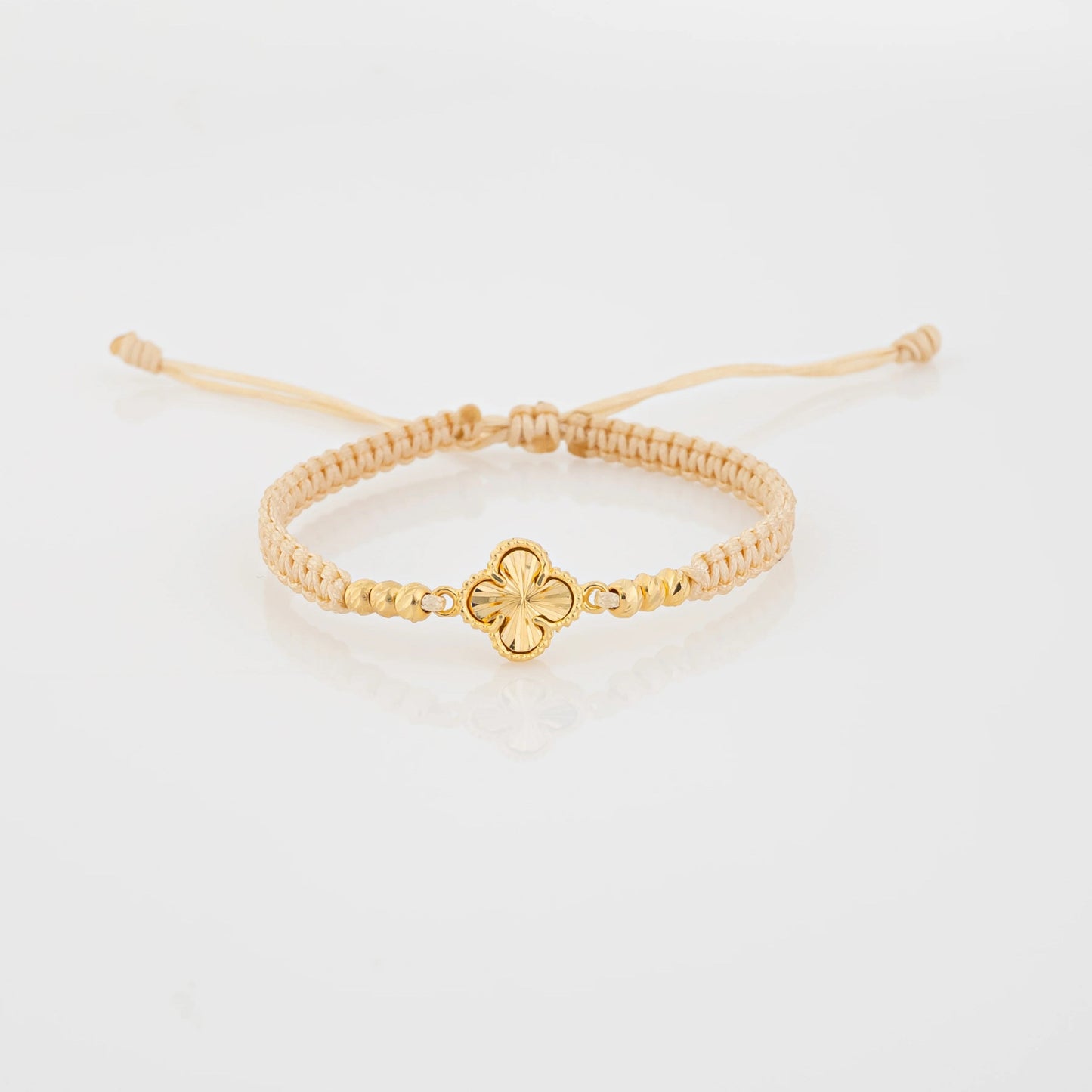 Pulsera Tejida Trébol Diamantada