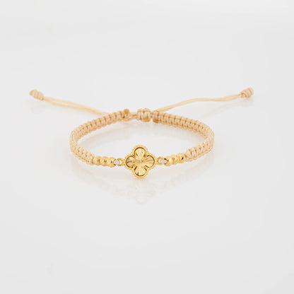Pulsera Tejida Trébol Diamantada