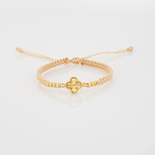 Pulsera Tejida Trébol Diamantada