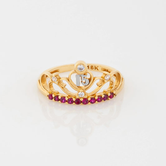 Anillo Quince Fucsia Talla 5 1/4