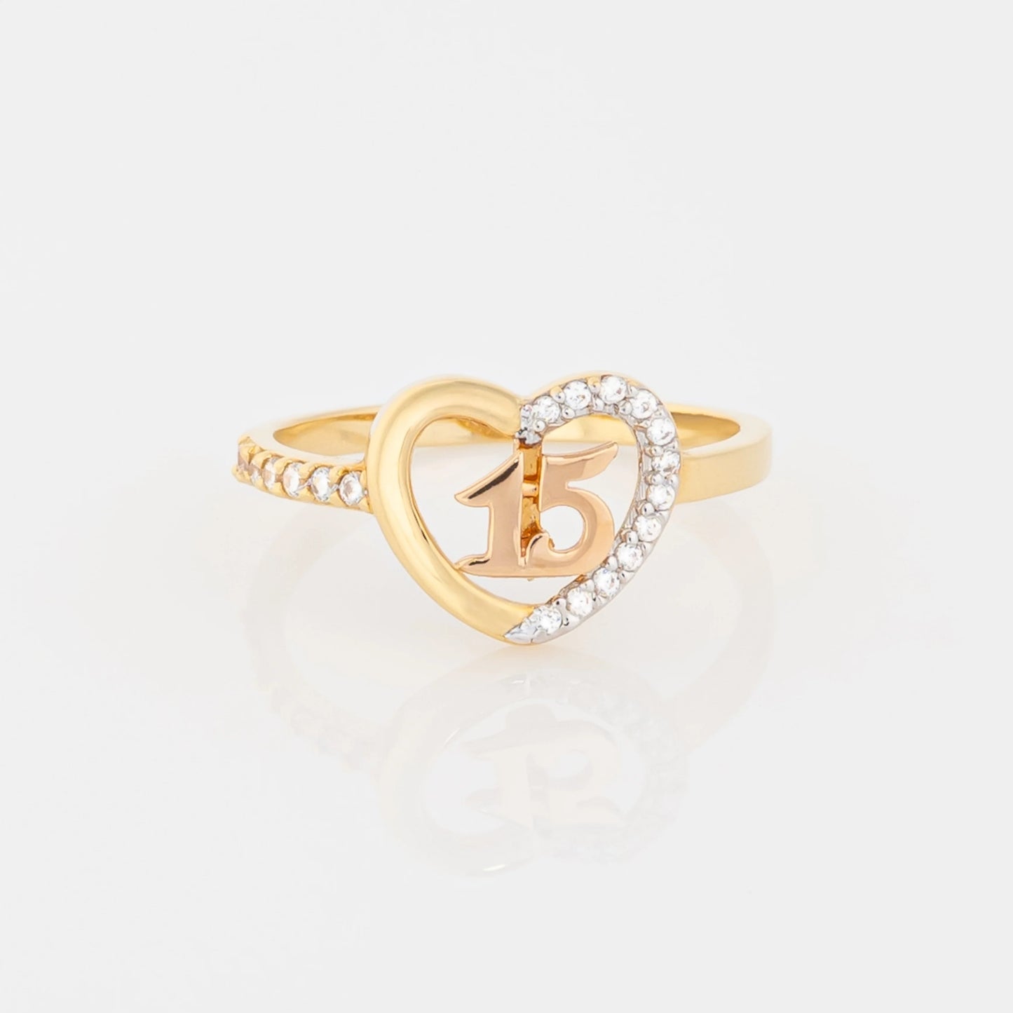 Anillo Quince Corazon Talla 6 1/4