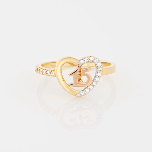 Anillo Quince Corazon Talla 6 1/4
