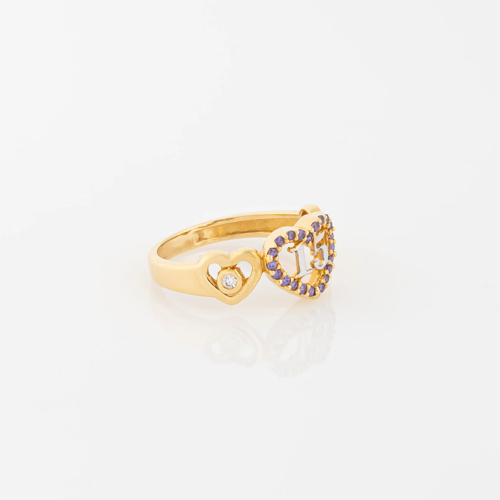 Anillo Quince Corazon Talla 5