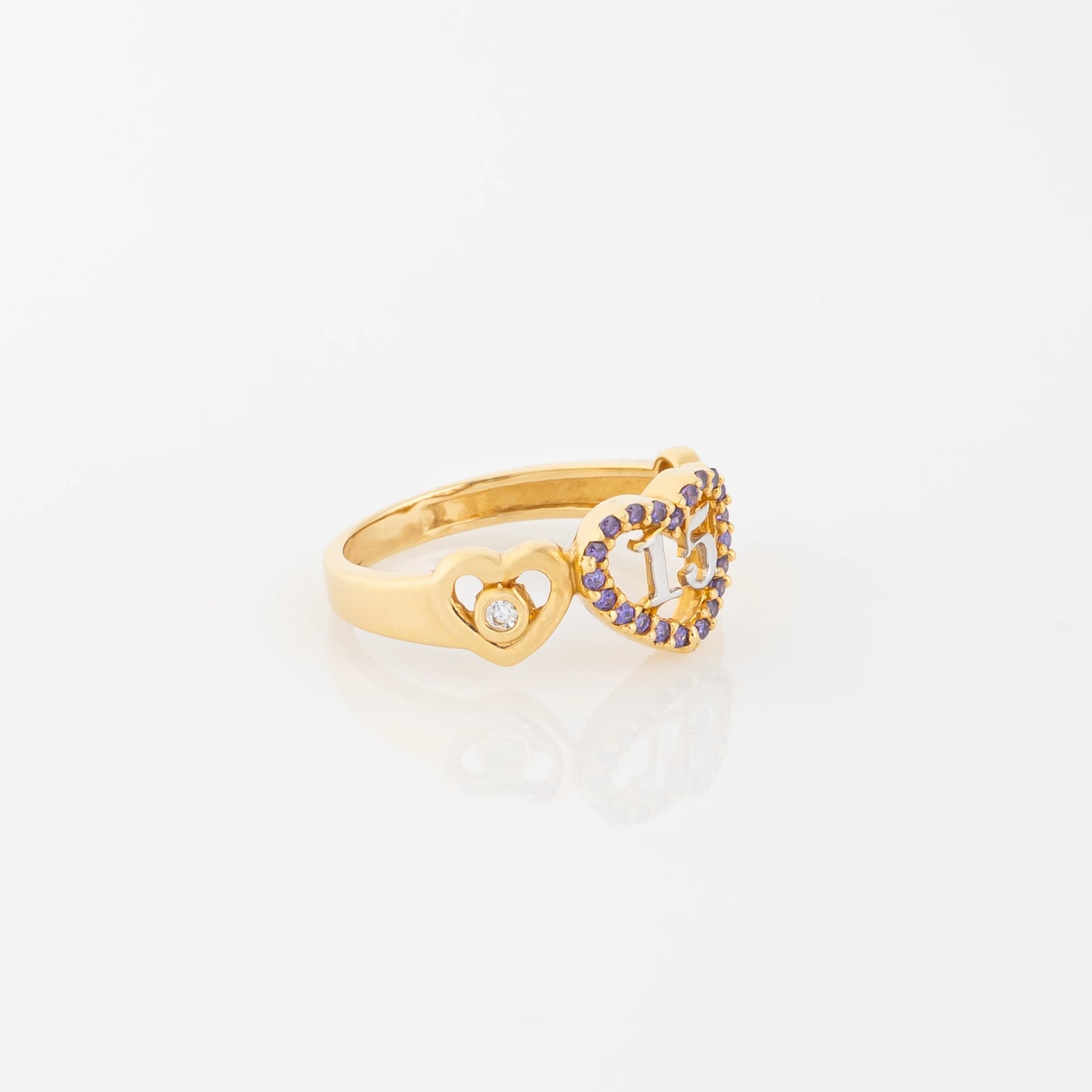Anillo Quince Corazon Talla 5
