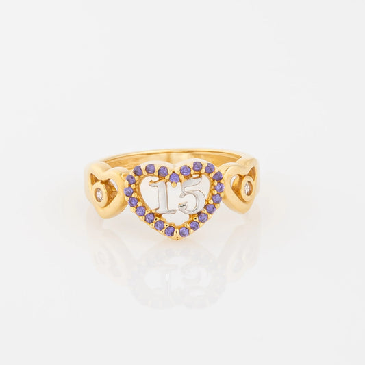 Anillo Quince Corazon Talla 5