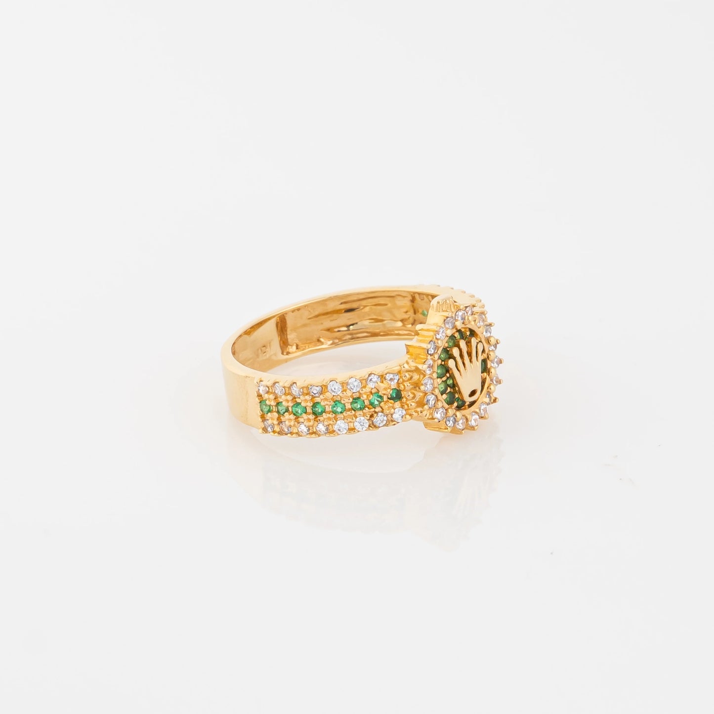 Anillo Corona Verde Talla 7