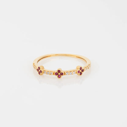 Anillo Mini Treboles Talla 7 1/4