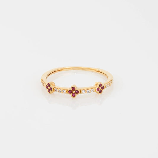Anillo Mini Treboles Talla 7 1/4